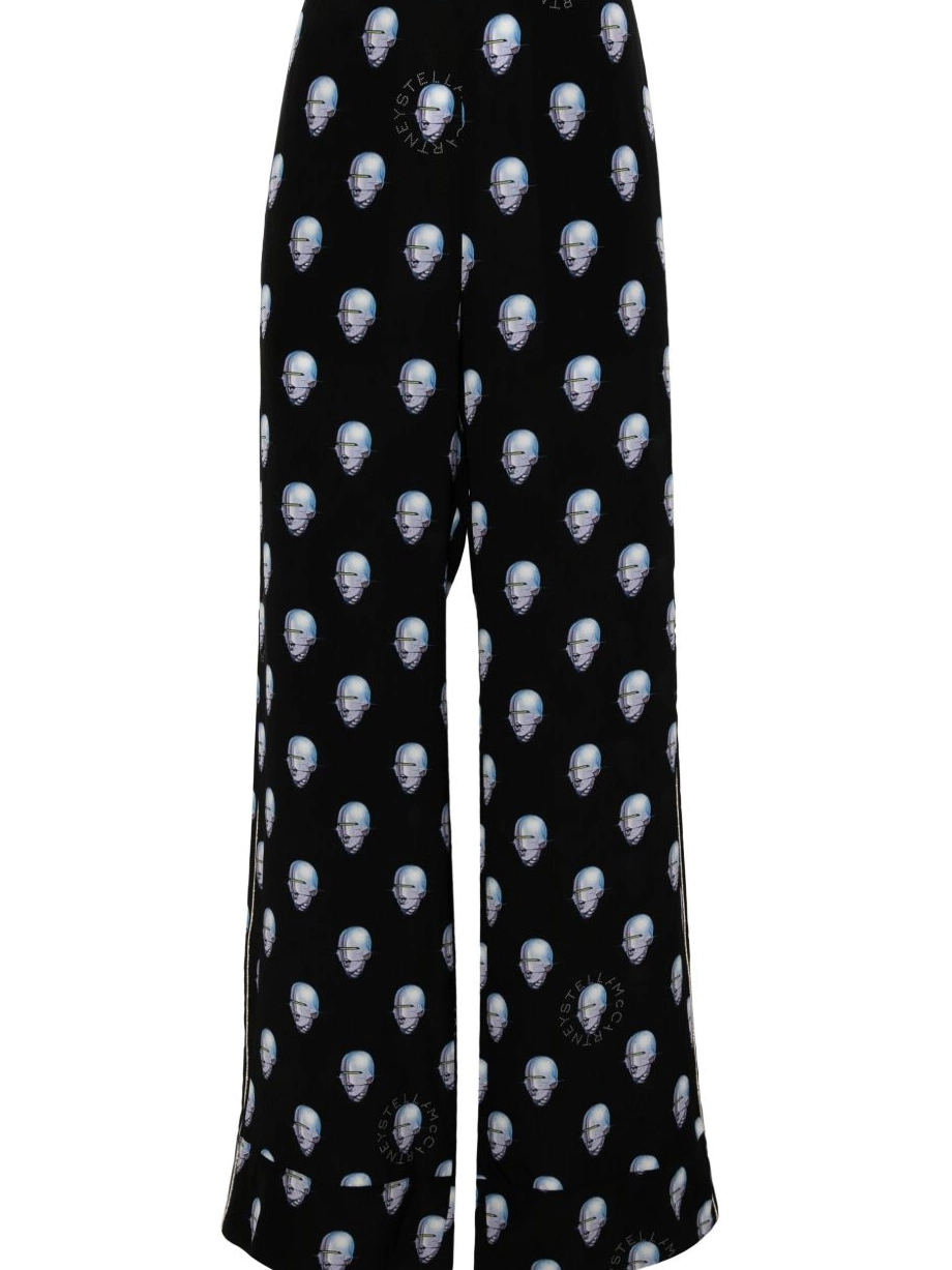Cheap silk trousers McCartney graphic-print Women Stella wide-leg 0330